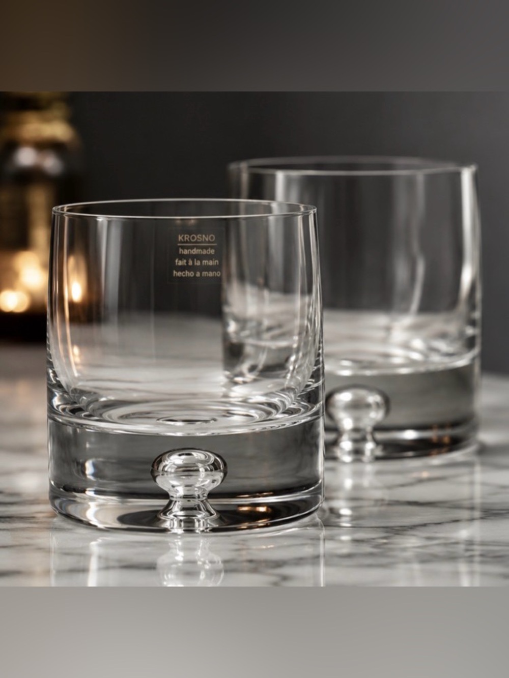 Krosno Handmade Crate & Barrel Directions Double Old Fashioned Rocks Glasses -2